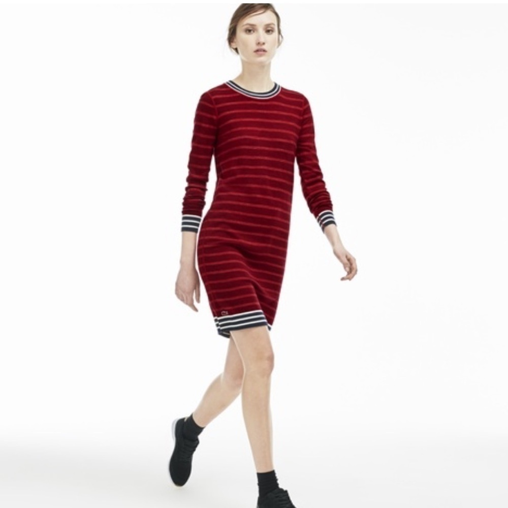 Lacoste Sweater Dress Long sleeve Merino Wool Size 12/ Eu 44 Women’s Casual